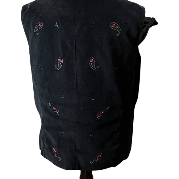 Talbots Black Embroidered Vest Pit to pit is 24” - Picture 3 of 6